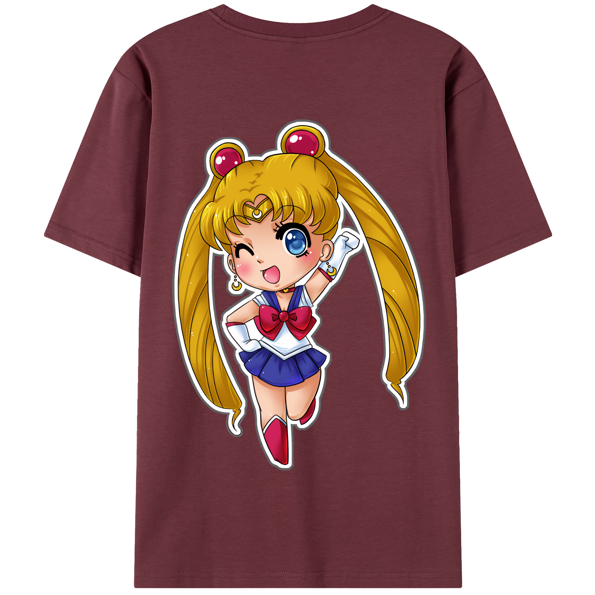 （画像用） 美少女戦士セーラームーン 月野 うさぎ つきの うさぎ Sailor Moon Tsukino Usagi 綿100％半袖Tシャツ（背面プリント）